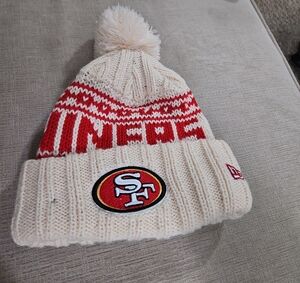 New Era 49ers Cream and Red Beanie. New Without Tags.